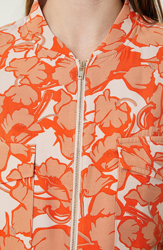 Nar Çiçeği Desenli Mont