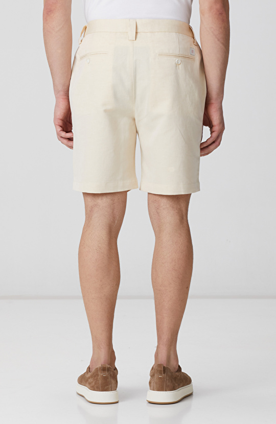 Sarı Keten Karışımlı Şort
