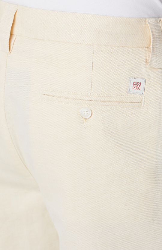 Sarı Keten Karışımlı Şort