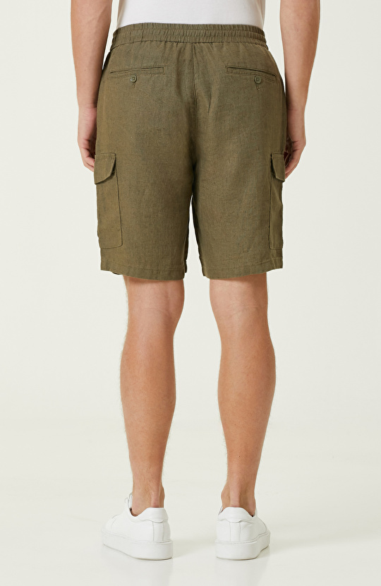 Haki Keten Şort
