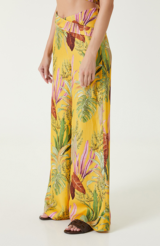 Turuncu Desenli Pantolon