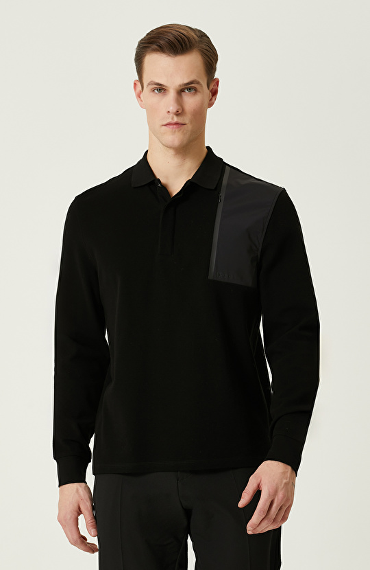 N-Tech Siyah Jakarlı Sweatshirt