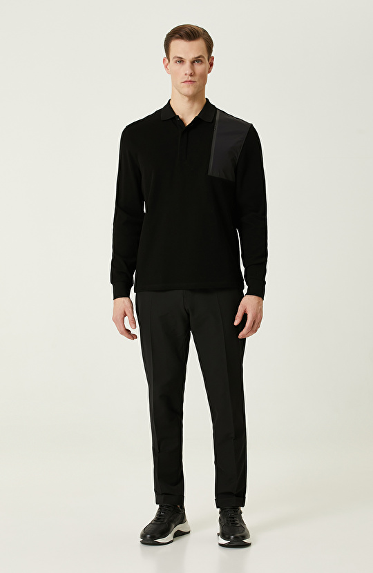 N-Tech Siyah Jakarlı Sweatshirt