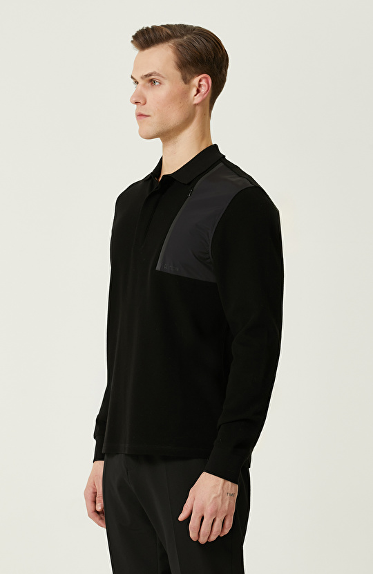 N-Tech Siyah Jakarlı Sweatshirt