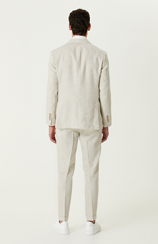 Limited Bej Keten Takım Elbise