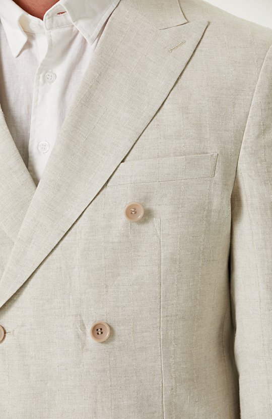 Limited Bej Keten Takım Elbise