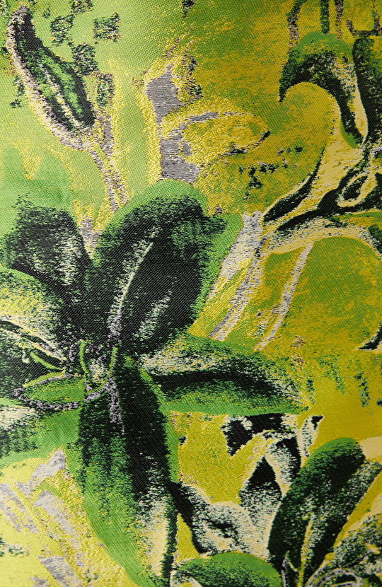 Yeşil Jakar Desenli Mini Etek