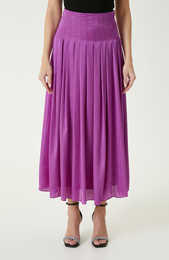 Mor Pileli Maksi Etek