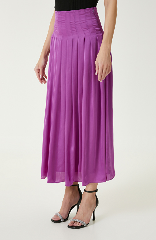 Mor Pileli Maksi Etek