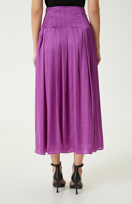 Mor Pileli Maksi Etek