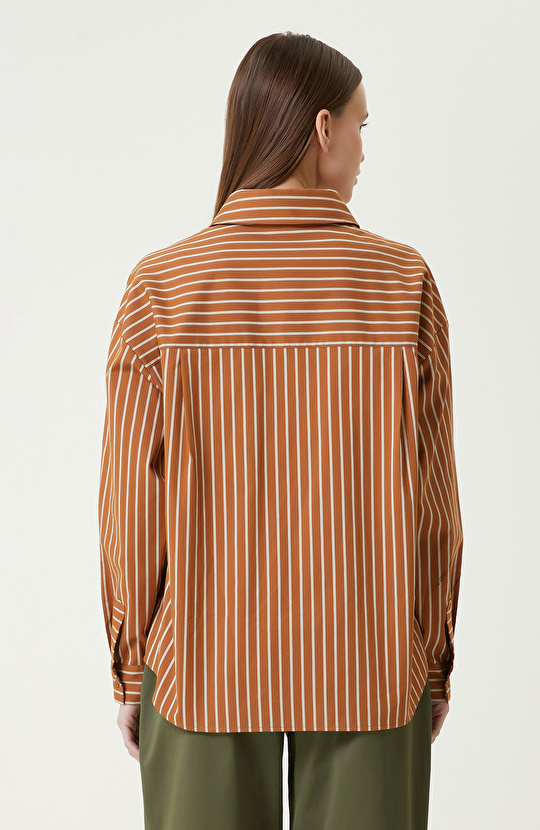Karamel Çizgili Gömlek