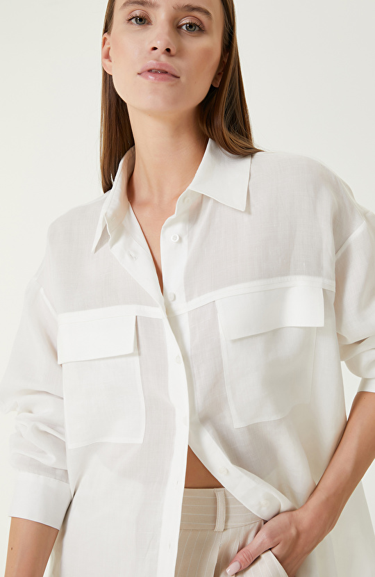 Beyaz Keten Gömlek