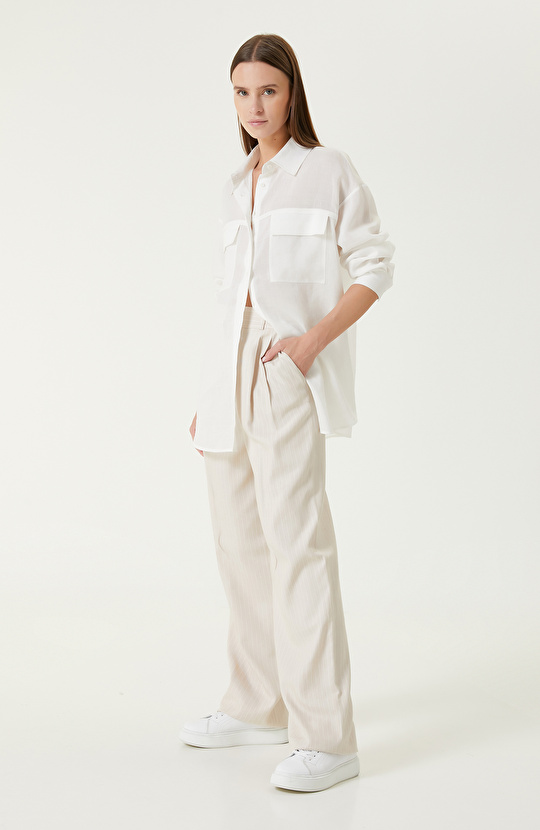 Beyaz Keten Gömlek