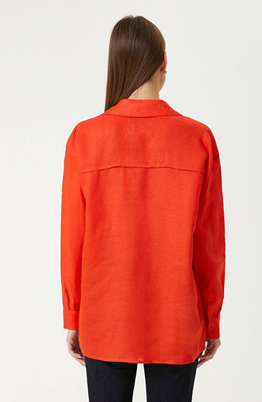 Kiremit Keten Gömlek