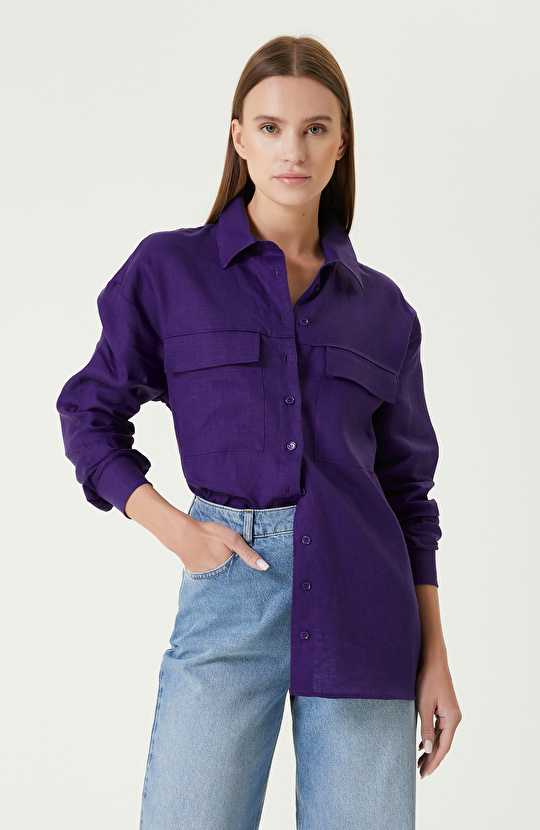 Mor Keten Gömlek