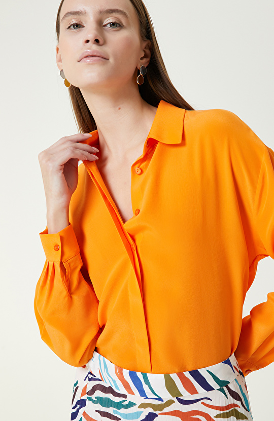 Limited Turuncu İpek Gömlek