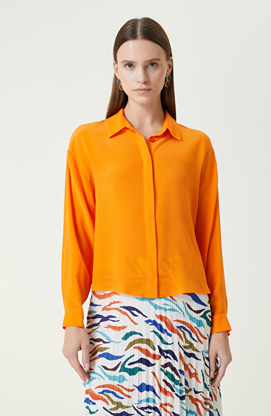 Limited Turuncu İpek Gömlek