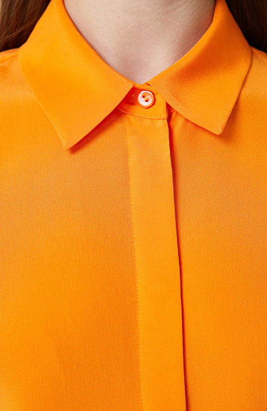 Limited Turuncu İpek Gömlek