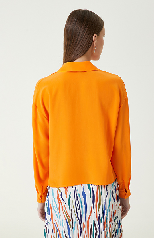 Limited Turuncu İpek Gömlek