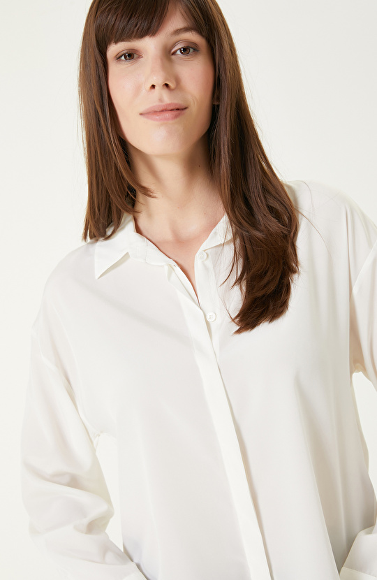 Limited Kırık Beyaz İpek Gömlek