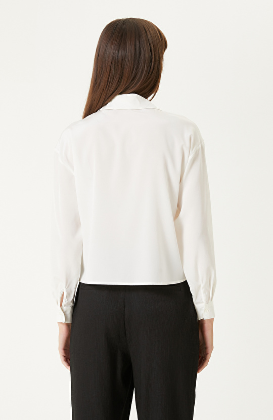 Limited Kırık Beyaz İpek Gömlek