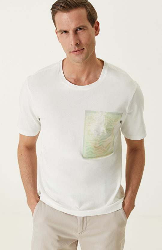 Beyaz Baskılı T-shirt