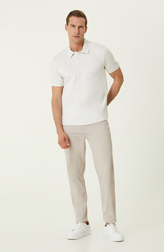 Ekru Polo Yaka T-shirt