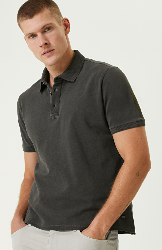 Antrasit Polo Yaka T-shirt