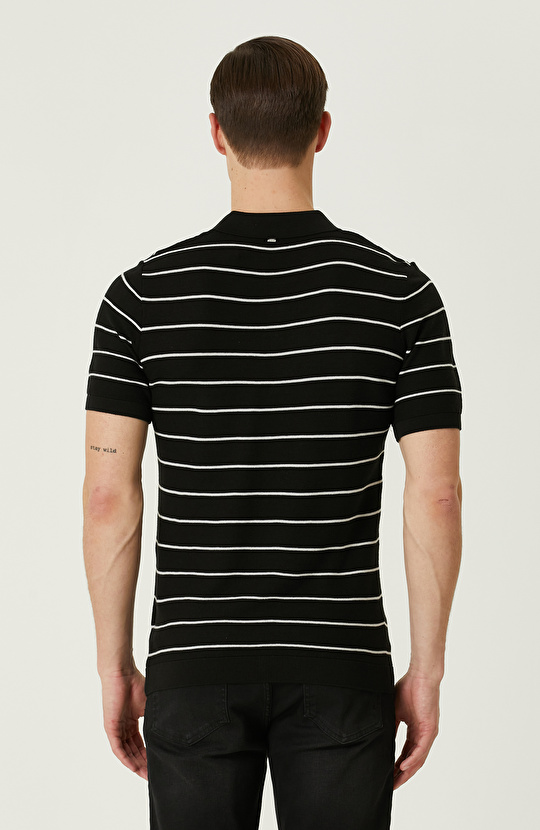 Siyah Polo Yaka Kazak