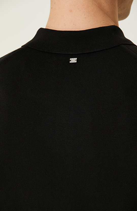 Siyah Polo Yaka Kazak