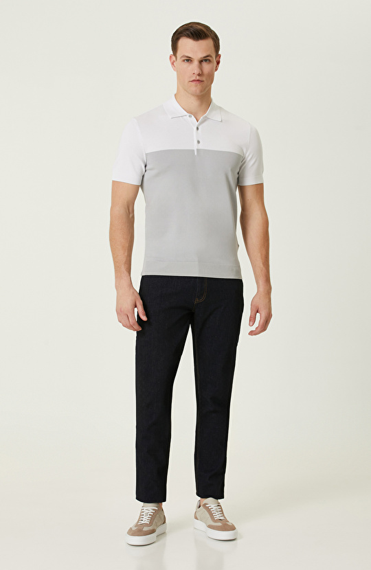 Gri Ekru Bloklu Kazak