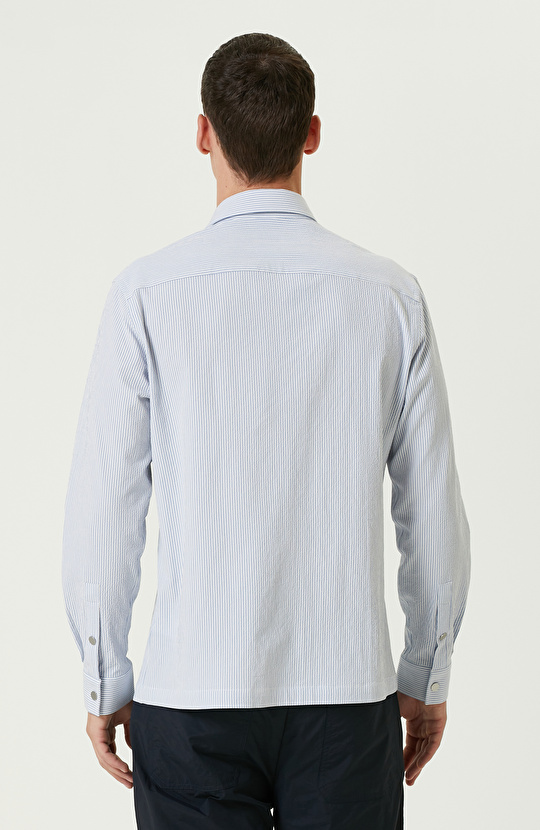 Mavi Beyaz Çizgili Gömlek