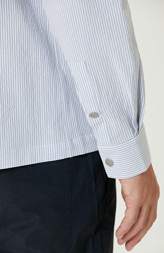 Mavi Beyaz Çizgili Gömlek