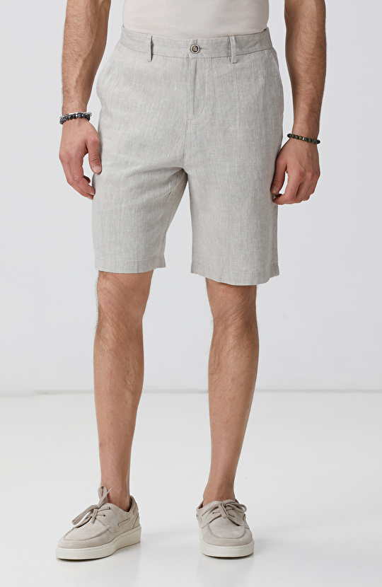 Naturel Keten Şort