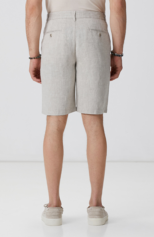 Naturel Keten Şort
