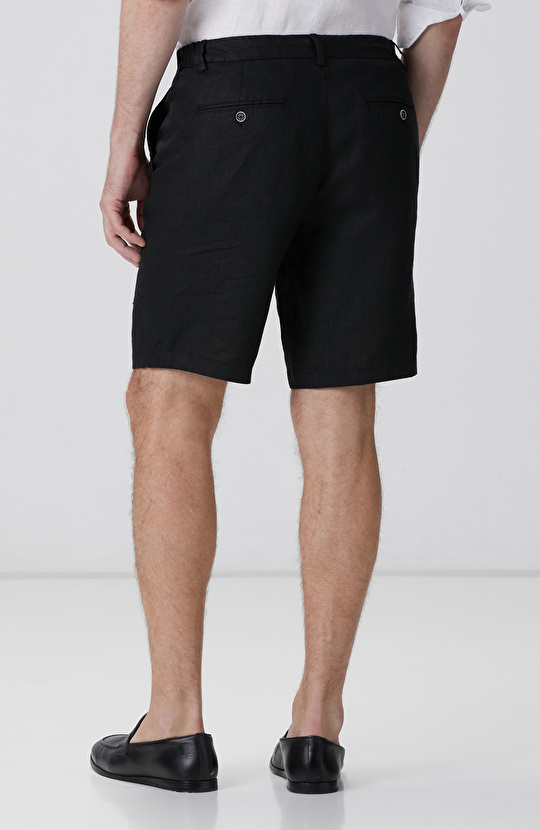 Siyah Keten Şort