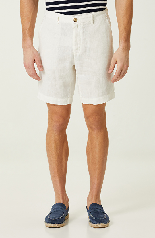 Ekru Keten Şort