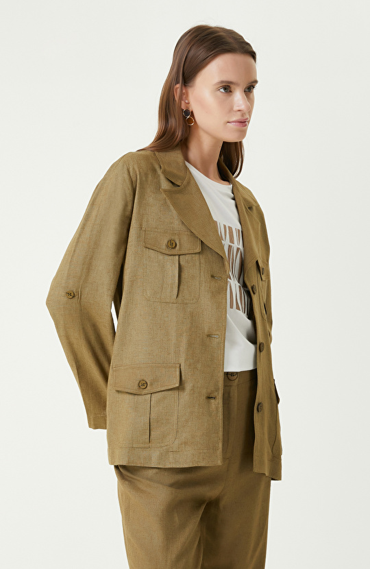 Haki Keten Ceket