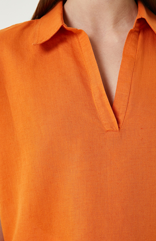 Turuncu Keten Mix Bluz