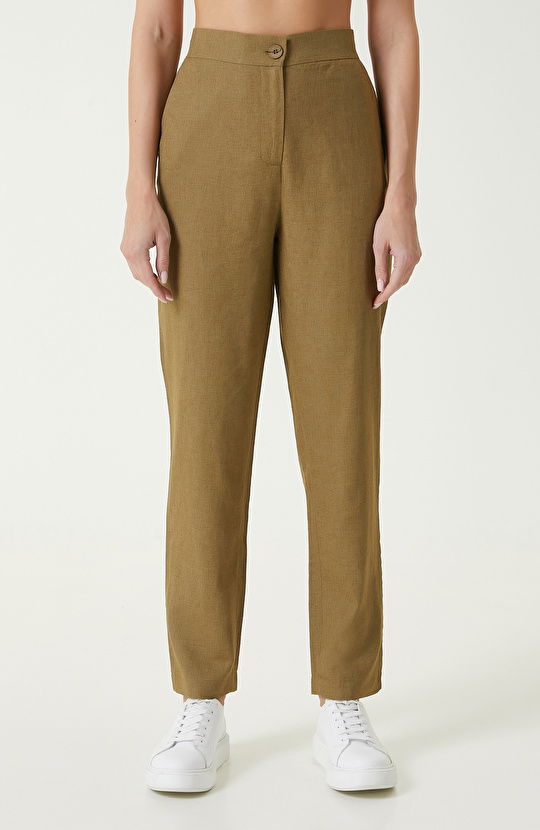 Haki Keten Pantolon