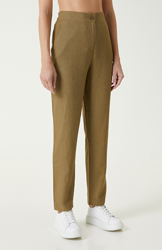 Haki Keten Pantolon