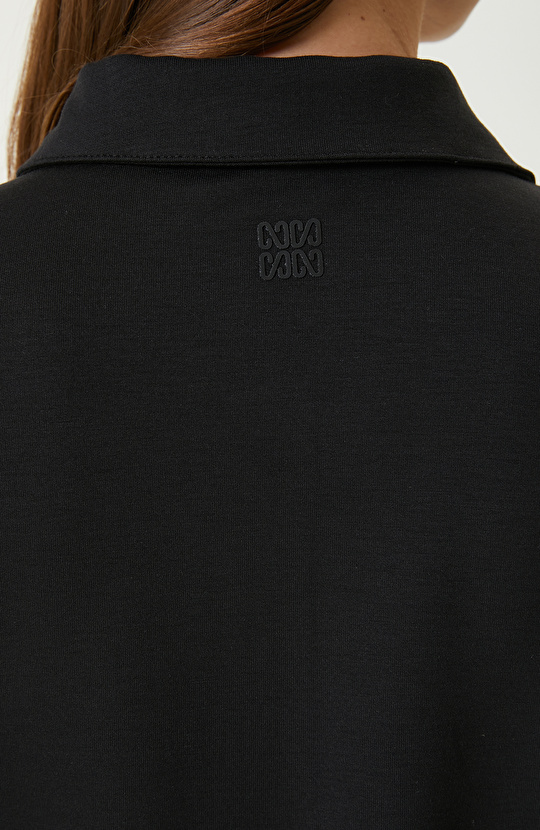 Siyah Kısa Kollu Sweatshirt