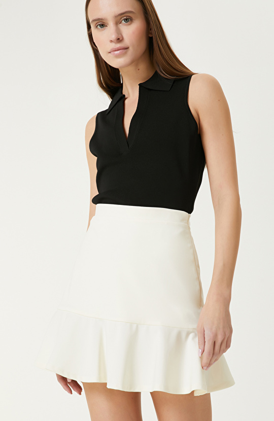 Ekru Mini Etek