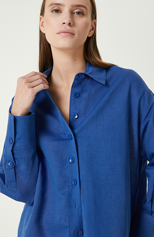 Saks Keten Mix Gömlek