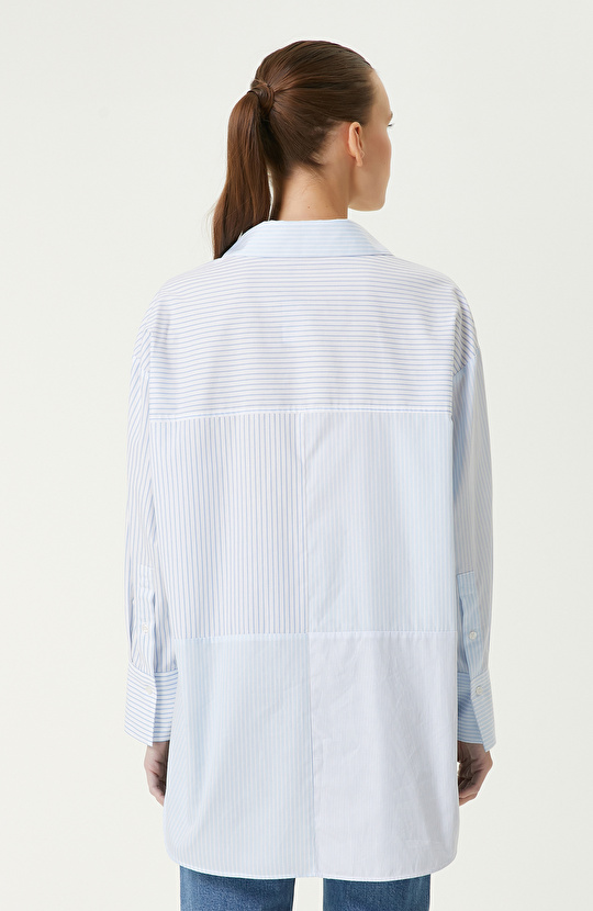 Mavi Beyaz Çizgili Gömlek