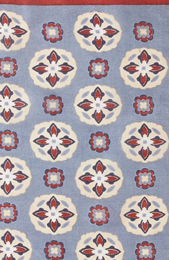 Mavi Desenli İpek Poşet Mendil