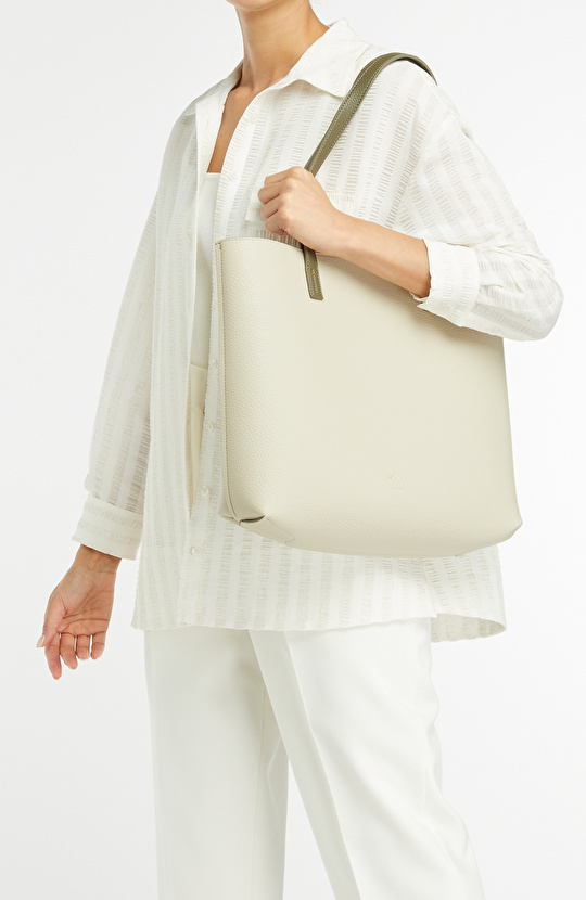 Bej Haki Çift Taraflı Kadın Çanta