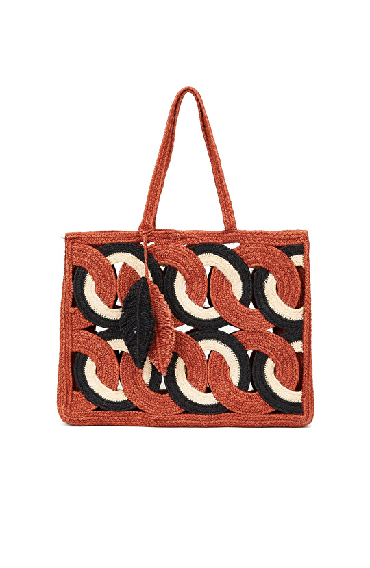 Tarçın Desenli Kadın Omuz Çantası