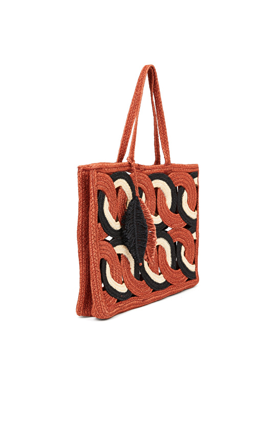 Tarçın Desenli Kadın Omuz Çantası