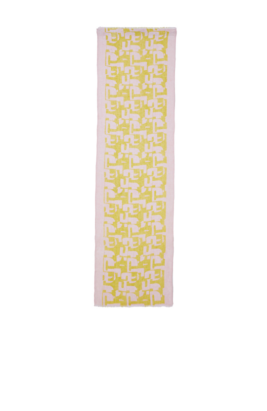 Pembe Desenli Kadın Keten Şal